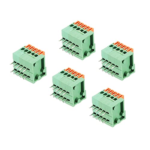 MECCANIXITY PCB opružni terminalni blok konektor KF141R 150V 2a 2,54 mm 5 Pozicija 90 stepeni za PCB