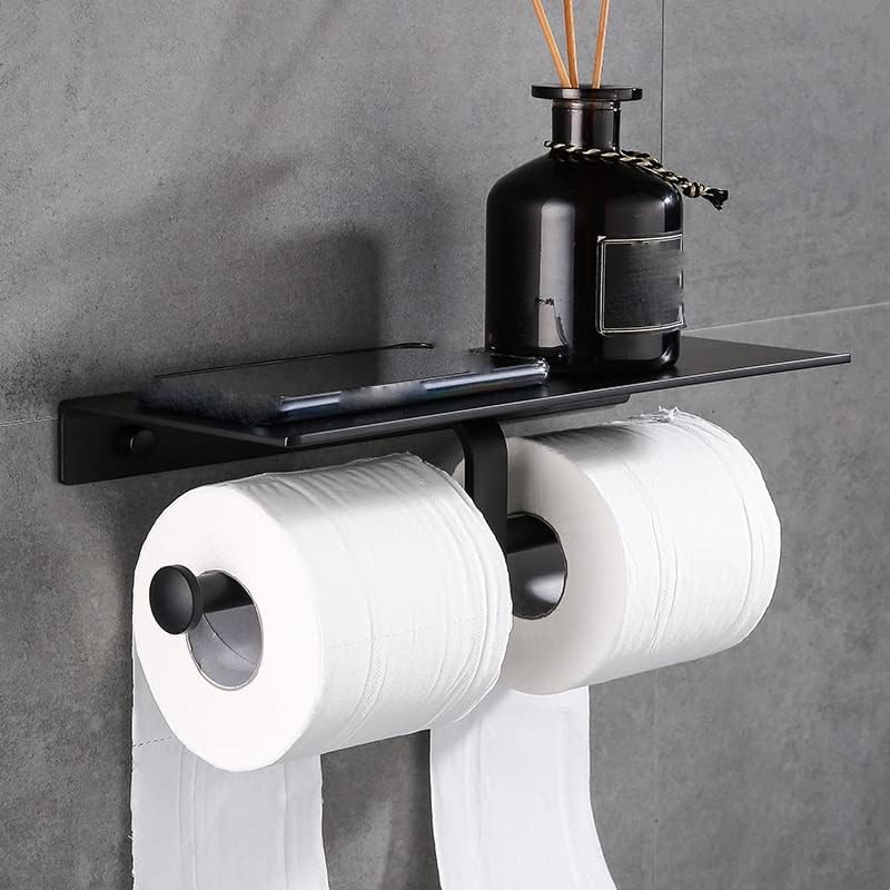 HOUKAI dvostruki držač rolne toaletnog papira držač toaletnog papira polica za kupatilo držač