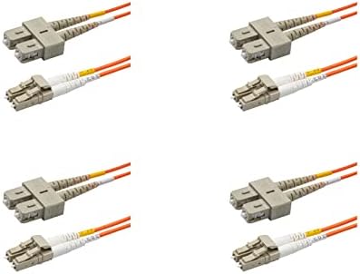 SpeedyFibertx - 4-pakovanje 5 metra multimode OM1 dupleks SC do LC vlaknasti kabel, Corning OM1 62.5