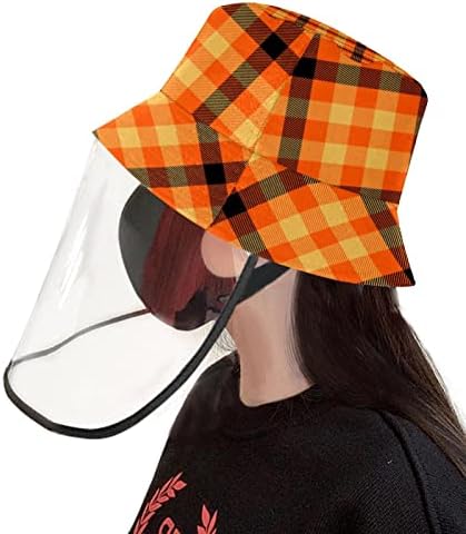 Zaštitni šešir za odrasle sa štitom za lice, ribarskom šeširu protiv sunčeve kape, narančasta crna