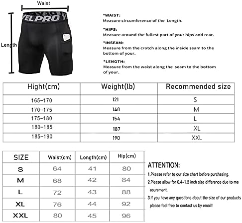 LEICHR 3 Paket muške kompresijske šorc Cool Dry Sport uske kratke sa džepovima za trčanje trening fitnes šorc