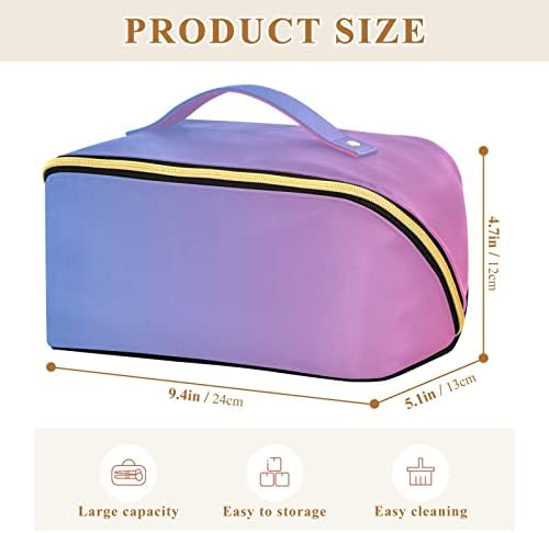 INNEWGOGO Blue Ružičasta gradijentna kozmetička torba za željezničku torbu za šminku sa prenosivom