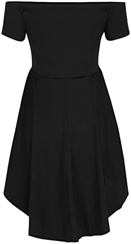 Plus size koktel haljine za žene izvan ramena ruffle Solid Color Mini haljina Vintage High Squik haljina