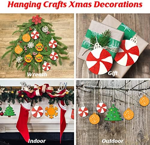 Božić drvena Painting Craft Kit, Paint Your Own Božić ukrasi, Unfinished drva kriške Božić zanati za djecu