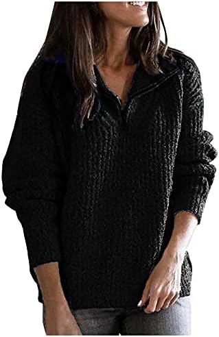 Ženski džemperi Pulover Pleteni džemper TOP Ležerni patchwork dugih rukava Zip pulover TOP Božić