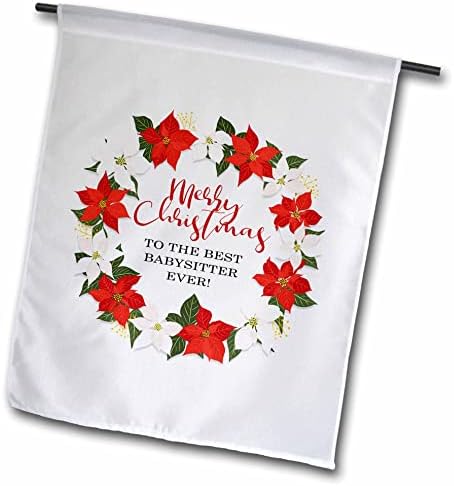 3drose sretan Božić najboljem babicu ikad - Poinsettia vijenac - zastave