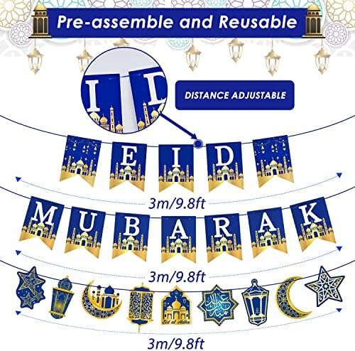 Ahfufe Eid Mubarak ukrasi banera, predvezani urezivanje Eid Mubarak Baner Party pribor za kuću na otvorenom