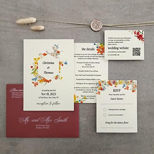 XOXOKRISTEN Pozivnice za vjenčanje sa kovertama i RSVP karticama, personalizirane pozivnice