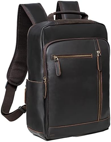 FSHSUP kožni ruksak Muškarci, torba za laptop College, poslovni backpack za laptop za muškarce15.6inch