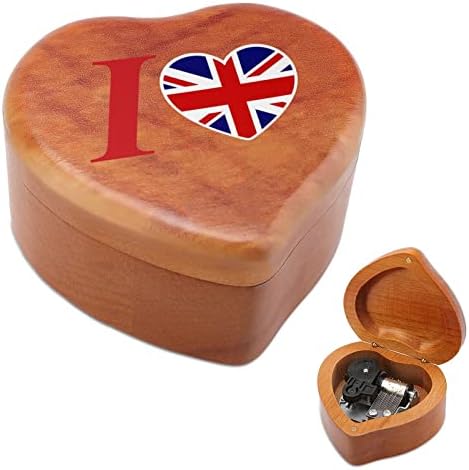 Volim u Velikoj Britaniji Glazbeni bokvica Vintage Musical Box poklon za Božićni dan Valentinovo