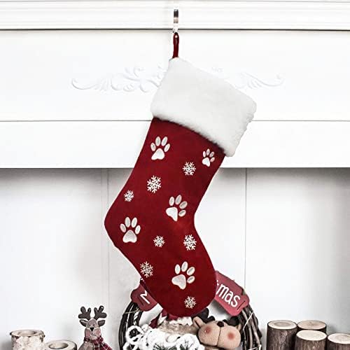 Božićne čarape poklon torba - 17.7in Fuzzy čarape Božićne torbe za vješanje slatke božićne mačke kandža čarape
