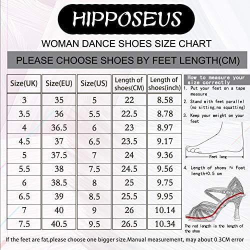 Hipposeus žene Latinske cipele za ples za plesne sa krevetom otvorene cipele sa salsom plesne prakse visoke