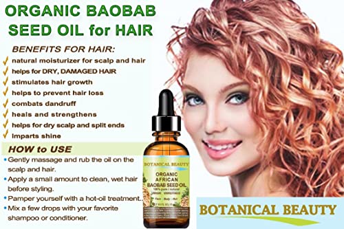 Botanical Beauty Organic AFRICAN Baobab Oil. čisto prirodno Nerazrijeđeno rafinirano hladno prešano ulje