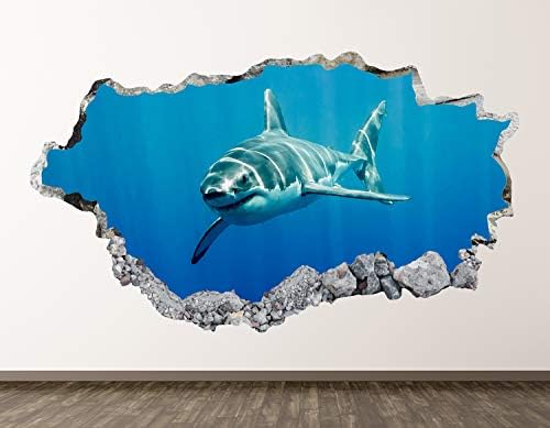 West Mountain Shark zidni ukras Umjetnički dekor 3D razbijena djeca naljepnica za životinje