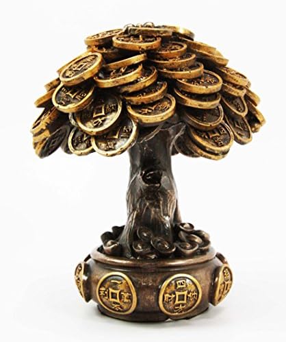 EBROS FENG SHUI Zlatna statua statua Zlatni novac novčiće od žive i obilja dekor talisman figurica