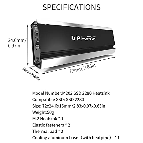 novonest M. 2 SSD hladnjak,aluminijumski dvostrani hladnjak,podrška 2280 SSD hladnjak, sa ravnom bakrenom