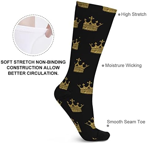 Zlatna kruna štampana boja koja odgovara čarapama atletske čarape do koljena za žene i muškarce