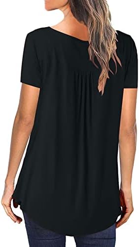 Plus size Ljetne košulje za žene 2023 Dressy casual vrhovi Sakrij trbušni tunik boho čvrsta majica