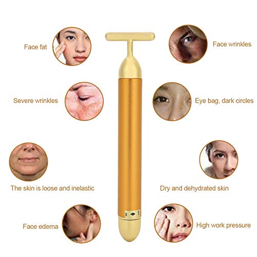 24K zlatni štap za masažu lica električni masažer za mršavljenje lica, Lift i čvrsta koža lica, alat za