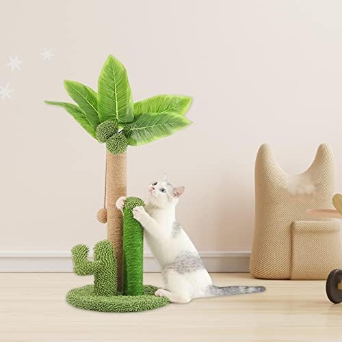 Baoblaze Sisal stub za grebanje za mačke s interaktivnim listovima kućna stalak za mačke Sisal ogrebotine za