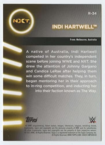 2021 WWE WWE Ženski divizija Roster R-34 Indi Hartwell Službeni svjetski hrvanje zabavne trgovinske kartice