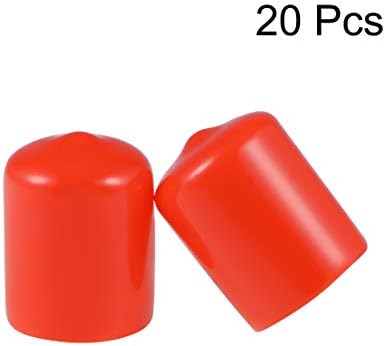 UXCell 20pcs gumene krajnje kape 20mm ID vinilne okrugle cijevi vijak poklopac zaštitnika navoja crvena