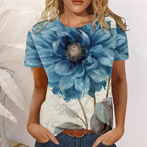 Teen Girl Casual Thirsts kratki rukav bluze T majice Crewneck Butterfly Graphic Opuštene fit Thirts 2023 W6