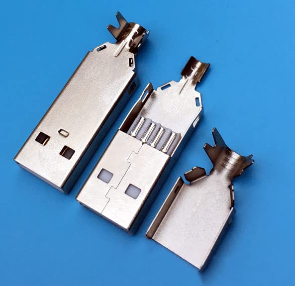 Bnafes 25pcs USB priključak Tip muški W metalna školjka za pleteni konektor