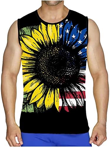 Dan nezavisnosti tenkovi za muškarce ljeto Plus Size rukave majice američka zastava grafički Casual