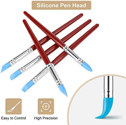 Olovka za oblikovanje silikonske gline, 5kom gumeni vrh boja za oblikovanje boje obrišite olovku za rezbarenje,