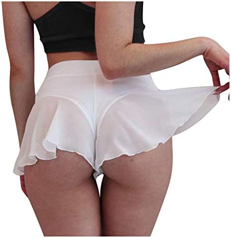 Seksi mini suknje visokog struka za žene ruffledle plesne kratke hlače, vruće hlače uska šorc