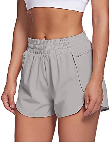 Jinfe Womens Trčanje treninga Elastična struka hlače Shorts Athletic Pocket hlače Storks pidžama žene