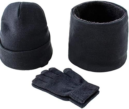 Gokeop 3 komada zimski šešir kapa šal rukavice Set meke debljine pletivo za muškarce žene