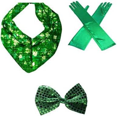 4pcs Party suspendents set djetelja rukavice kravata kravata Shamrock Kerchief St Patricks Day Supplies