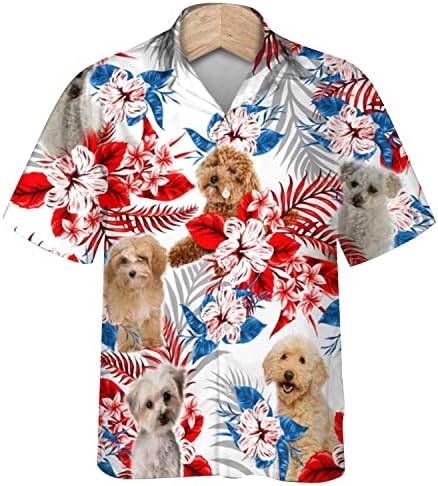Maltipoo Pas Za Kućne Ljubimce Tropski Uzorak Havajska Košulja Maltipoo Hibiskus Cvjetni Listovi Biljke Aloha