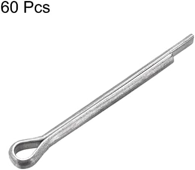 Uxcell Split COTTER PIN - 13/64 inčni x 1 31/32 inčni karbonski čelik 2-zupčani srebrni tonski pričvrsni ključ