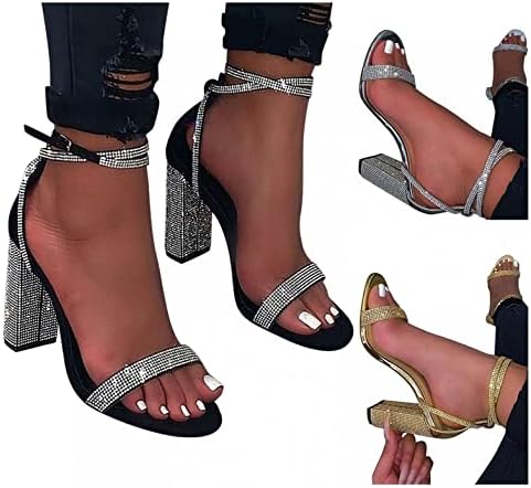 Xudanell sandale za žene Ljeto Stripper Heels High Resperet Sparkle Rhinestone Sexy Diamond Ležerne prilike