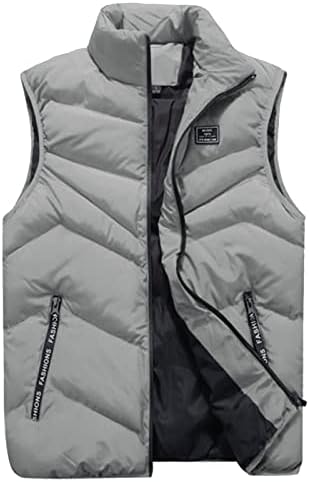WenKomg1 zimski puffer prsluk za muškarce, lagani paketični kaput zip up u obliku ski lista bez rukava