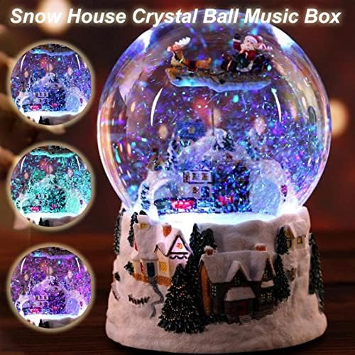 BZGKNUL božićne muzičke kutije za žene muzičke kutije Crystal Ball Sning Globe Rotatable Light vlak predenje