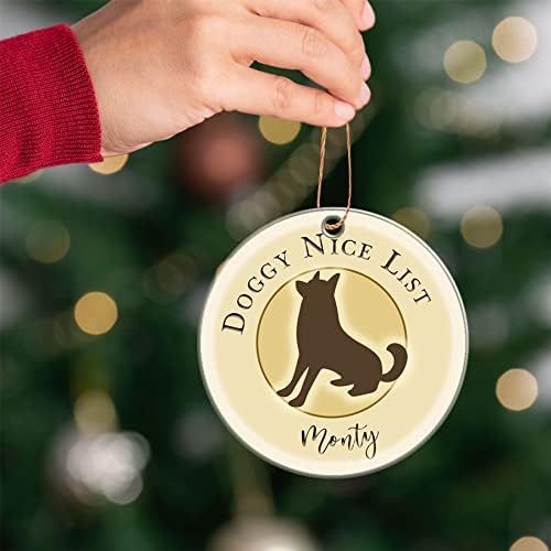 Prass Tidy odjeća Personalizirani pas Božićni ukrasi drva Bauble - Njemački ovčarski alcionirani