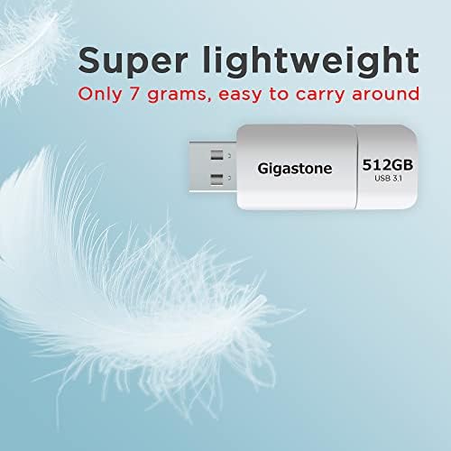 Gigastone Z60 512GB USB 3.2 Gen1 Flash Drive, R / W 400/300 MB / S Ultra brzi olovka za brzinu, besprijekoran