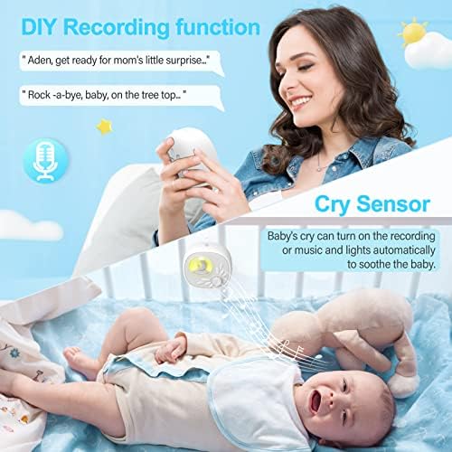 Yoobao Mašina za Bijelu buku beba, prenosiva mašina za zvuk beba sa 27 umirujućih zvukova, čađ