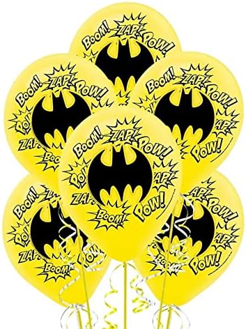 Batman lateks balon sa dodacima papira | Žuta - 12 | Pakovanje od 6