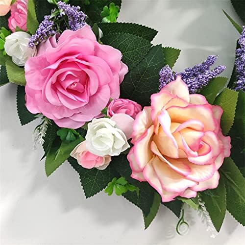 N / A Svijetle šarene ruže vijenac za ukrašavanje vrata viseći umjetni cvjetovi vijenac za
