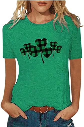 Plus size ST PATRICKS Dnevna košulja za žene Retro Irski grafički okrugli vrat Boja bloka