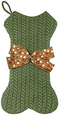 Pletena kost viseći poklon torba Merry Božić ukrasi drvca Bowknot akril pletena kapka za kosti Santa čarapa