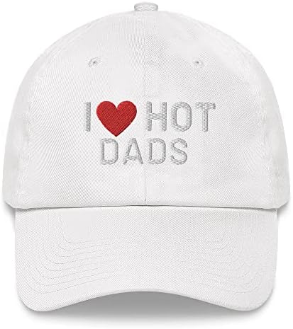 Volim vruće tate, srčano vezeno izvezeni kapu za ocijenjeni humor smiješan šešir