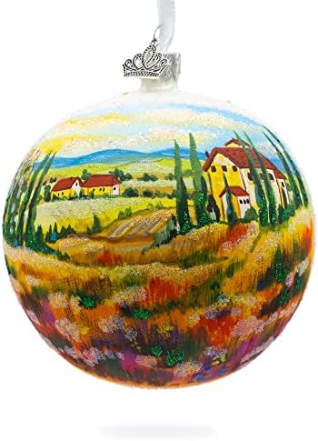 Italijanski Toskana Slika Glass Ball Božić Ornament 4 Inča