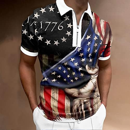 Ruiruilico USA zastava Polo majice za muškarce 4. jula Patriotske majice Summer casual 3d print