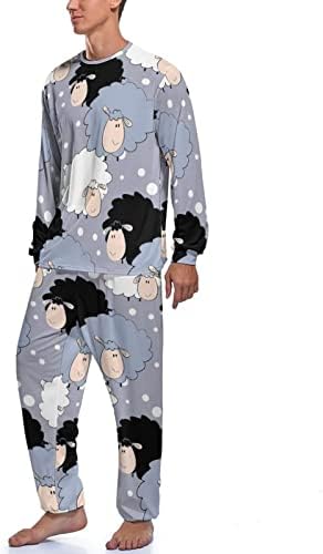 Funny Childish Sheeps muške pidžame set mekanih dugih rukava Sleepwear Classic Nightwear Lounge Set Pjs